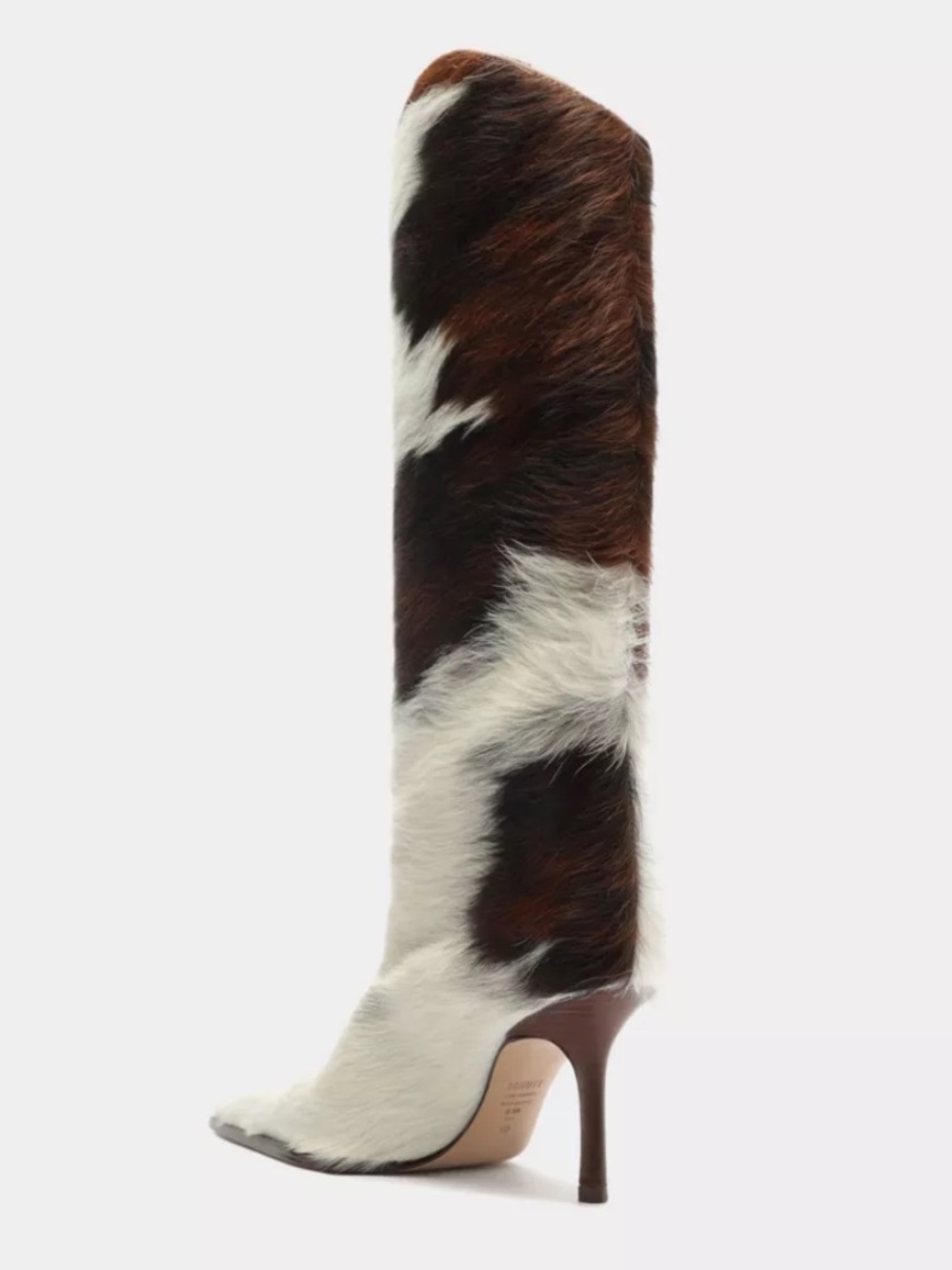 SCHUTZ Maryana Knee-High Boots Cowhide print fur high heels Revolve 9 - Picture 3 of 13